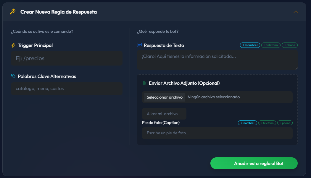 Reglas de respuesta